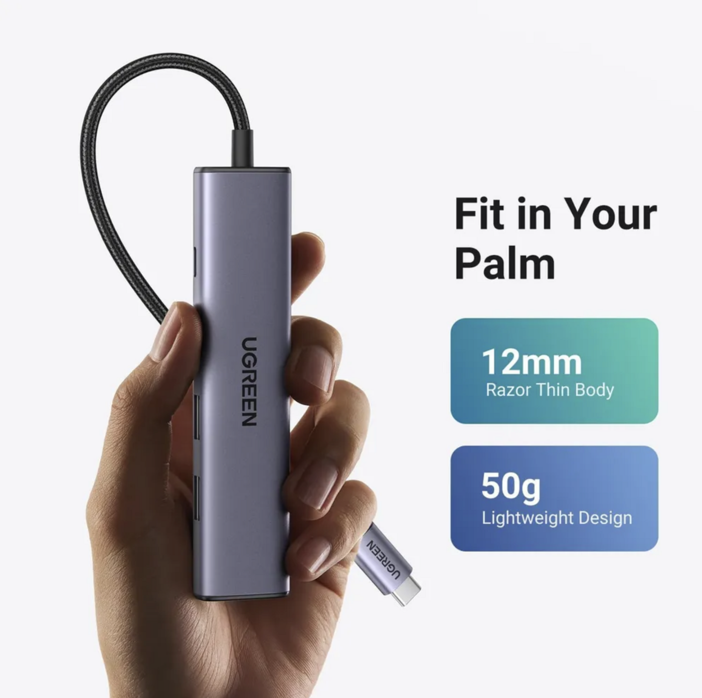 Хаб Ugreen 5 в 1 / USB + TypeC + HDMI